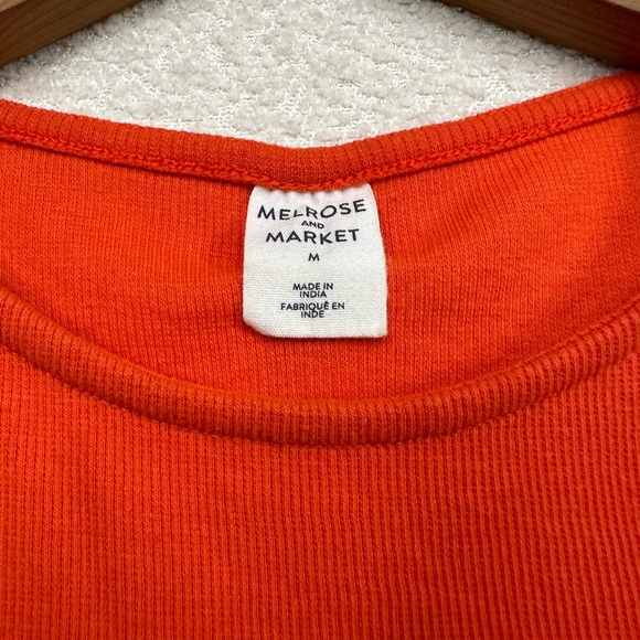 Melrose and Market Cropped Tank Top Women’s Size Medium Orange Organic Cotton - Picture 2 of 7